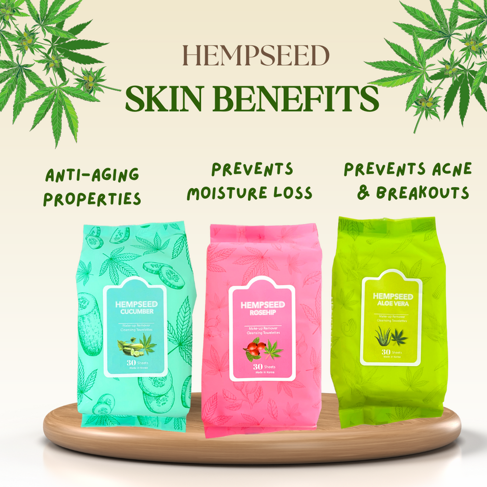 Hemp Seed Aloe Vera Makeup Remover Wipes