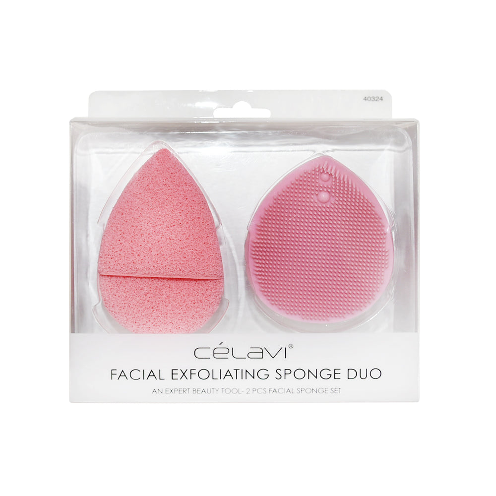 Facial Exfoliating Sponge Duo freeshipping - Celavi Beauty & Cosmetics