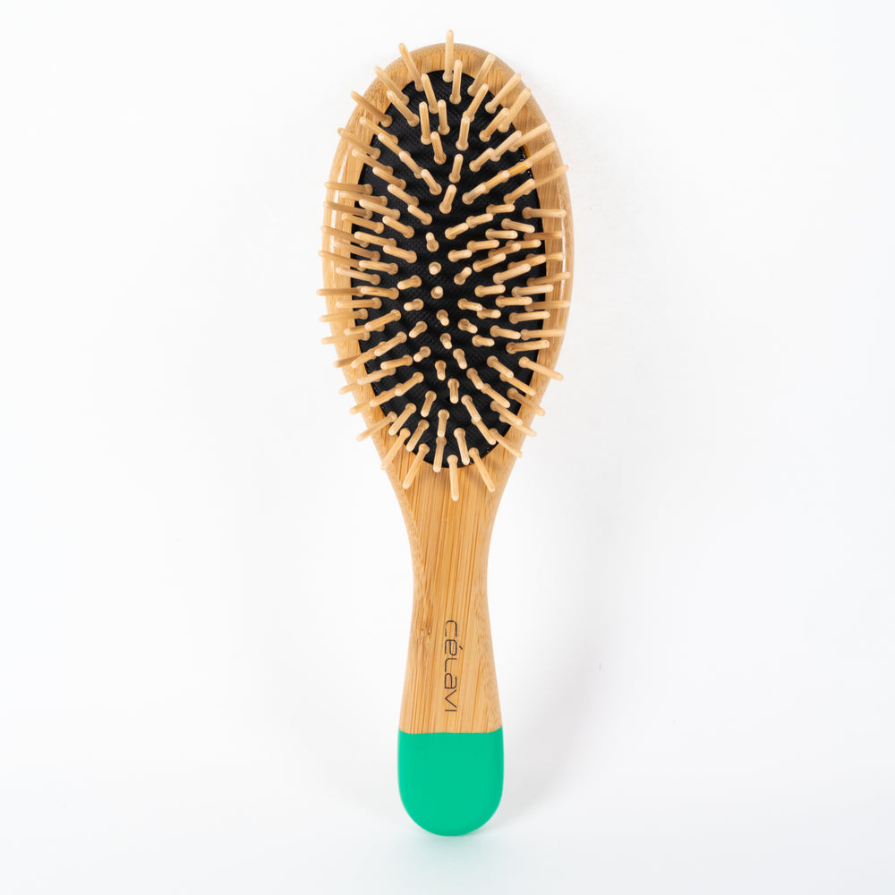 Two-Tone Bamboo Oval Brush freeshipping - Celavi Beauty & Cosmetics