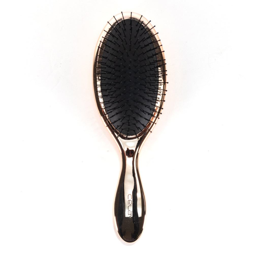 Chrome Oval Cushion Brush