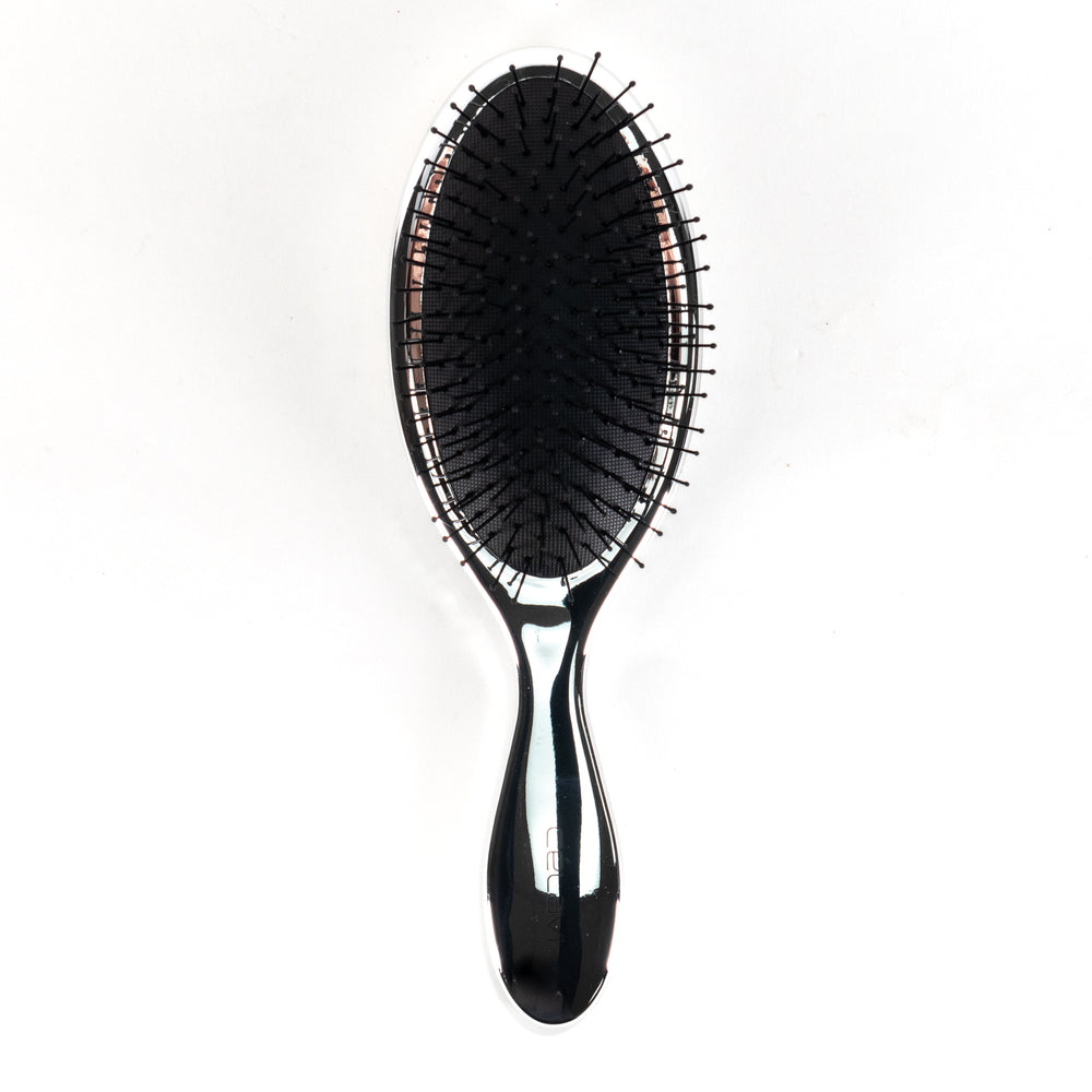 Chrome Oval Cushion Brush