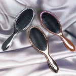 Chrome Oval Cushion Brush