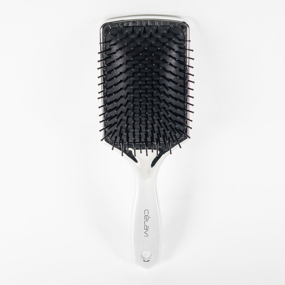 Chrome Paddle Cushion Brush