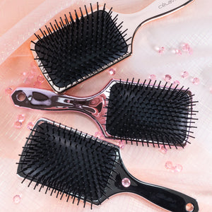 Chrome Paddle Cushion Brush